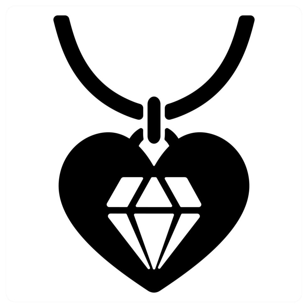 Happy Valentines Pendant icon in black color vector