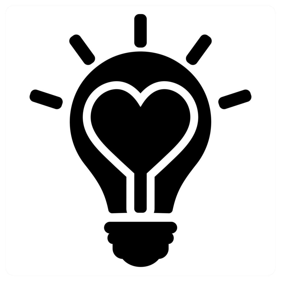 Happy Valentines Love Idea icon in black color vector