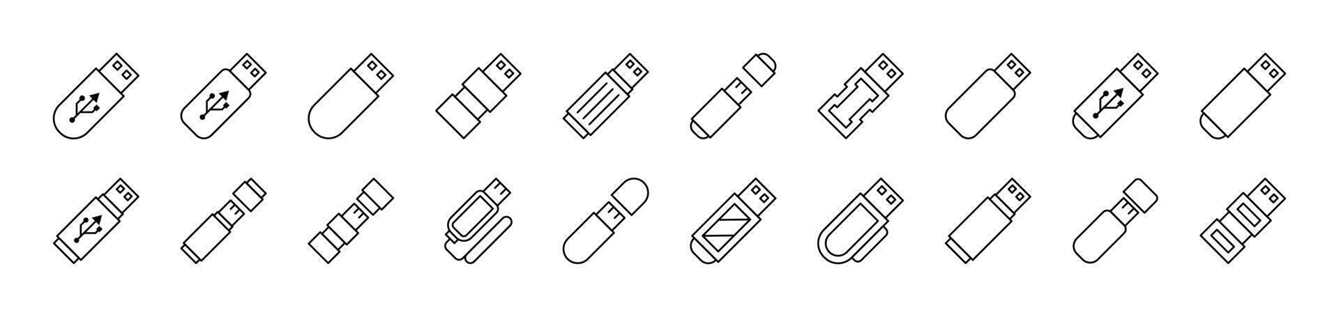Flash Card or Memory Card Icon Set for UI, Placards, Books, Apps. Editable Stroke. Suitable for Web Sites, Books, Cards, Apps vector