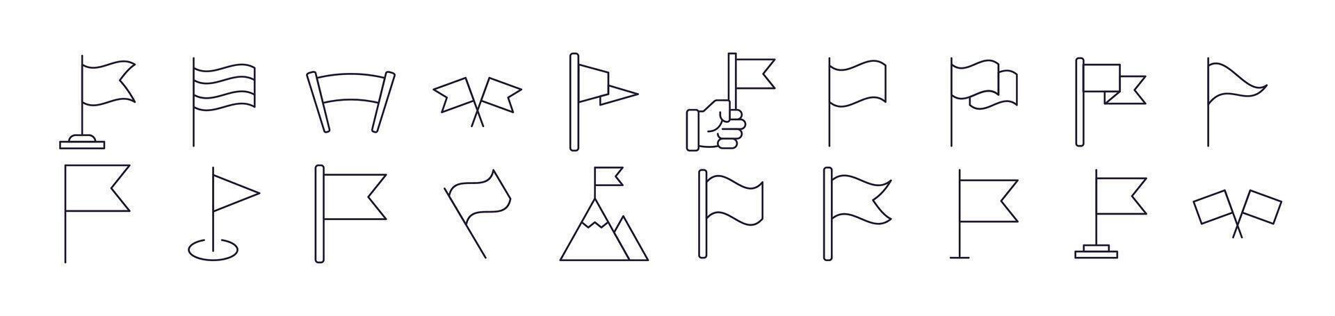 Collection of Signs of Flag for apps, web sites, banners, infographics and other types of design vector