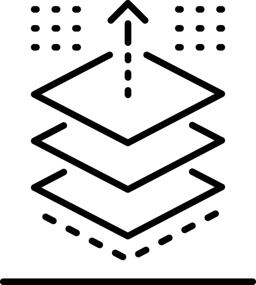 Linear icon depicting layer adjustment process vector