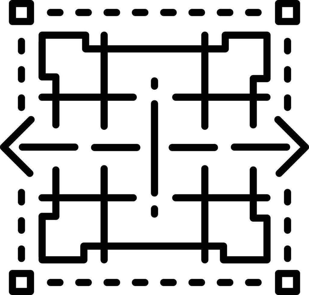 Additive grid overlay, line style icon vector