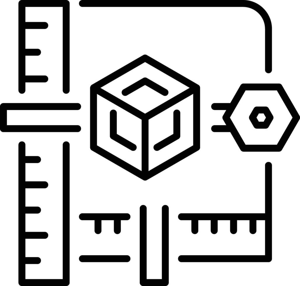 Outline icon depicting calibration vector