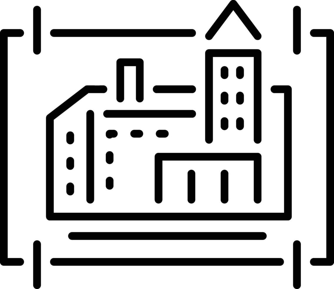 Architectural plan of a building, line style icon vector