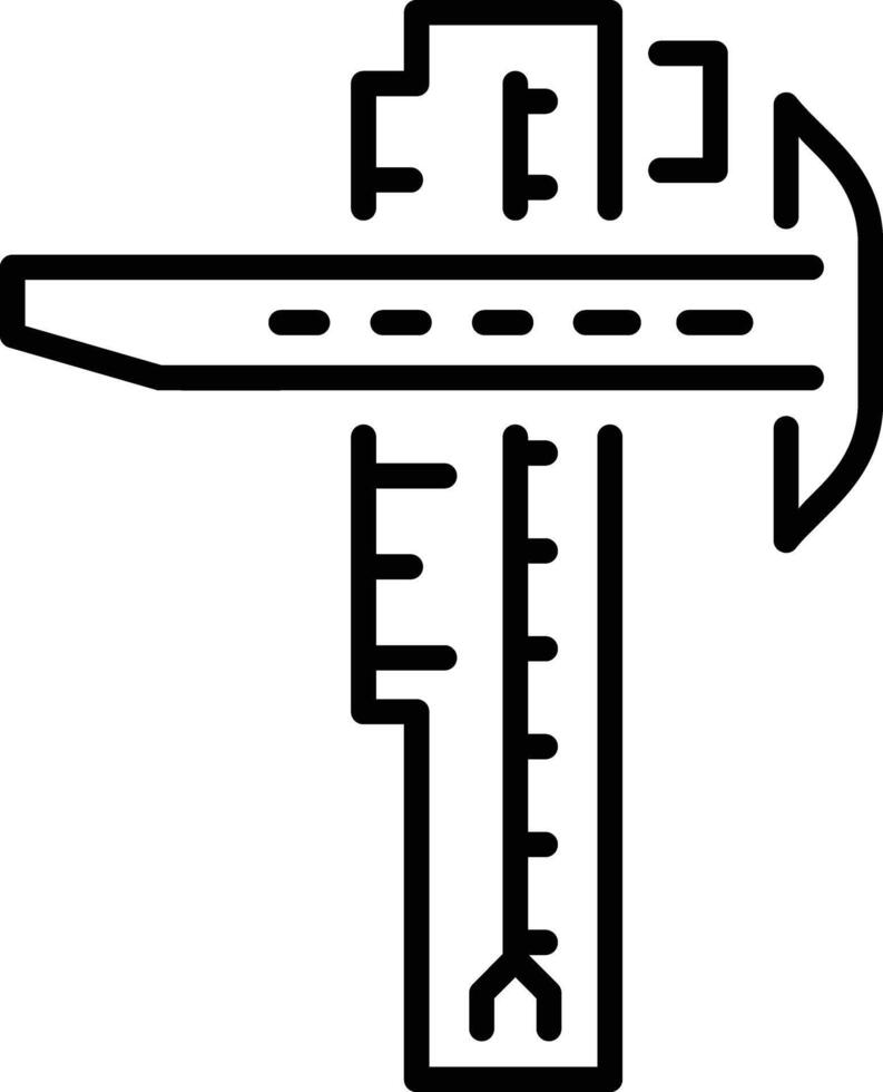 Outline icon of a caliper tool vector