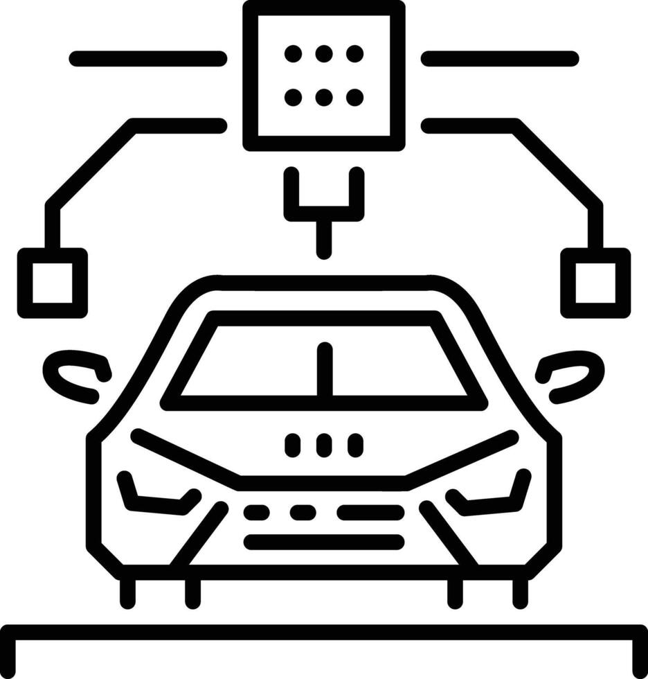 A linear style icon depicting additive car printing vector