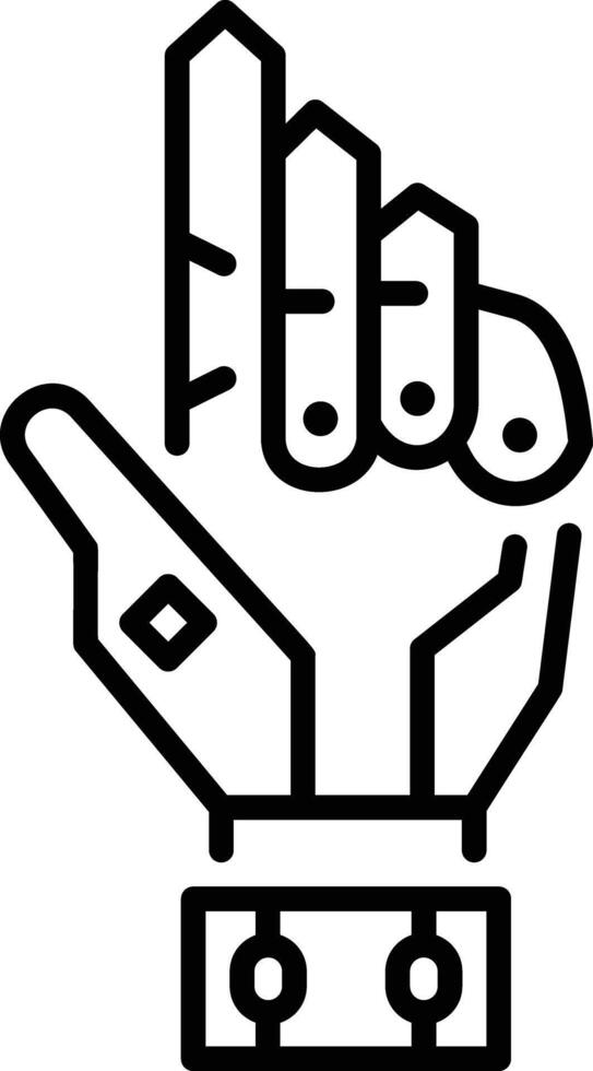 A line style icon depicting a digital glove vector