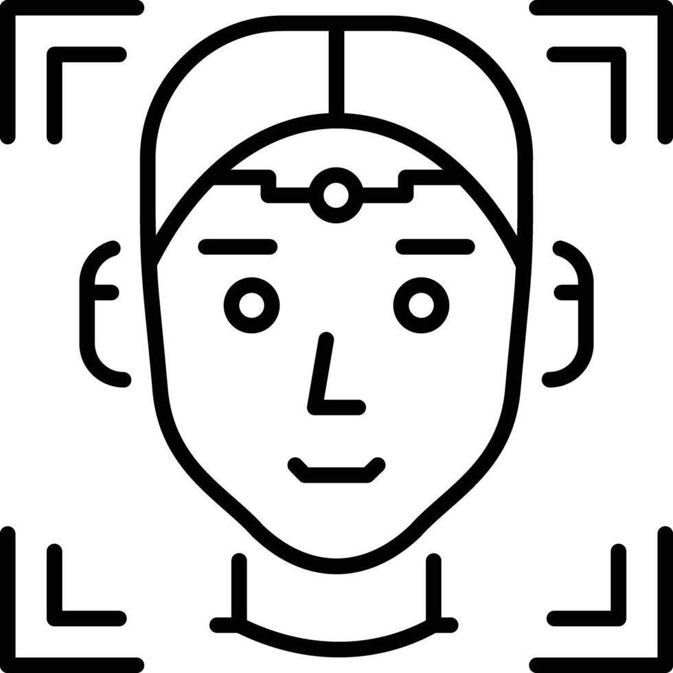 Linear style icon depicting face selection tool vector