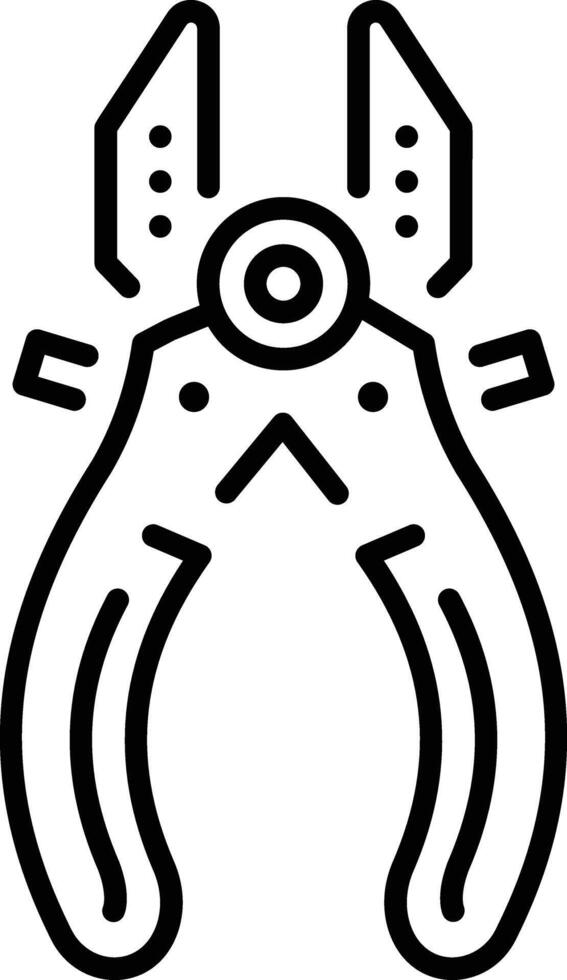 Outline style icon of pliers vector