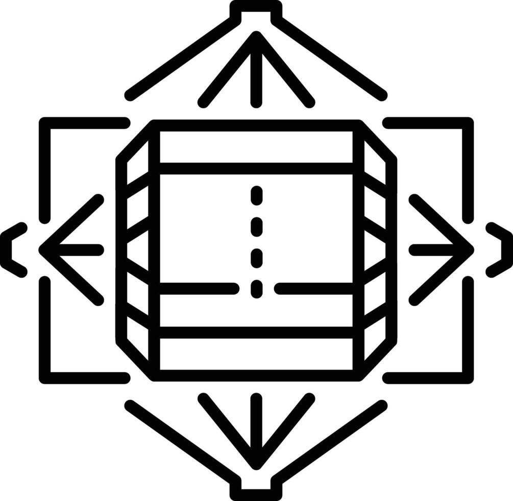 A line style icon depicting 3d reflection vector