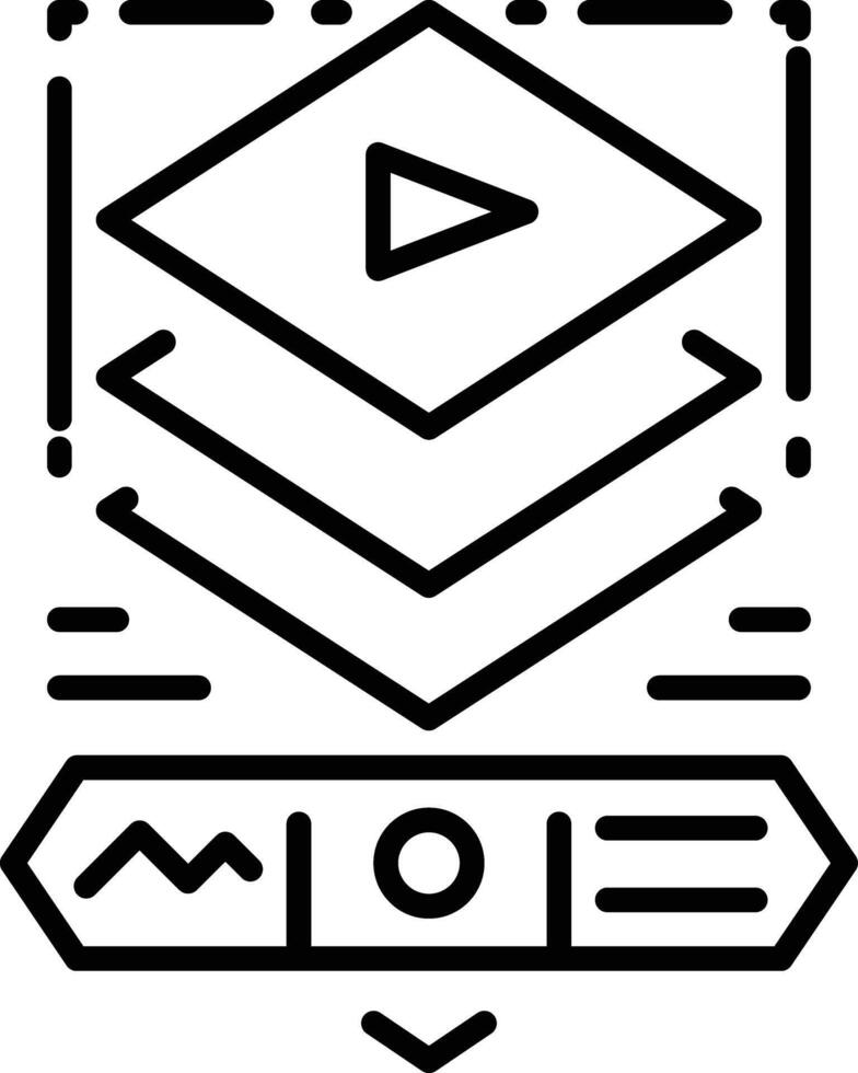Outline icon depicting additive layer design vector