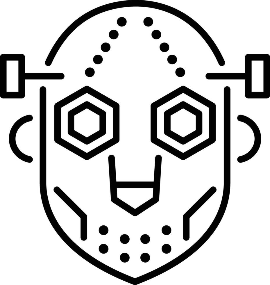 Outline icon depicting additive mask design vector