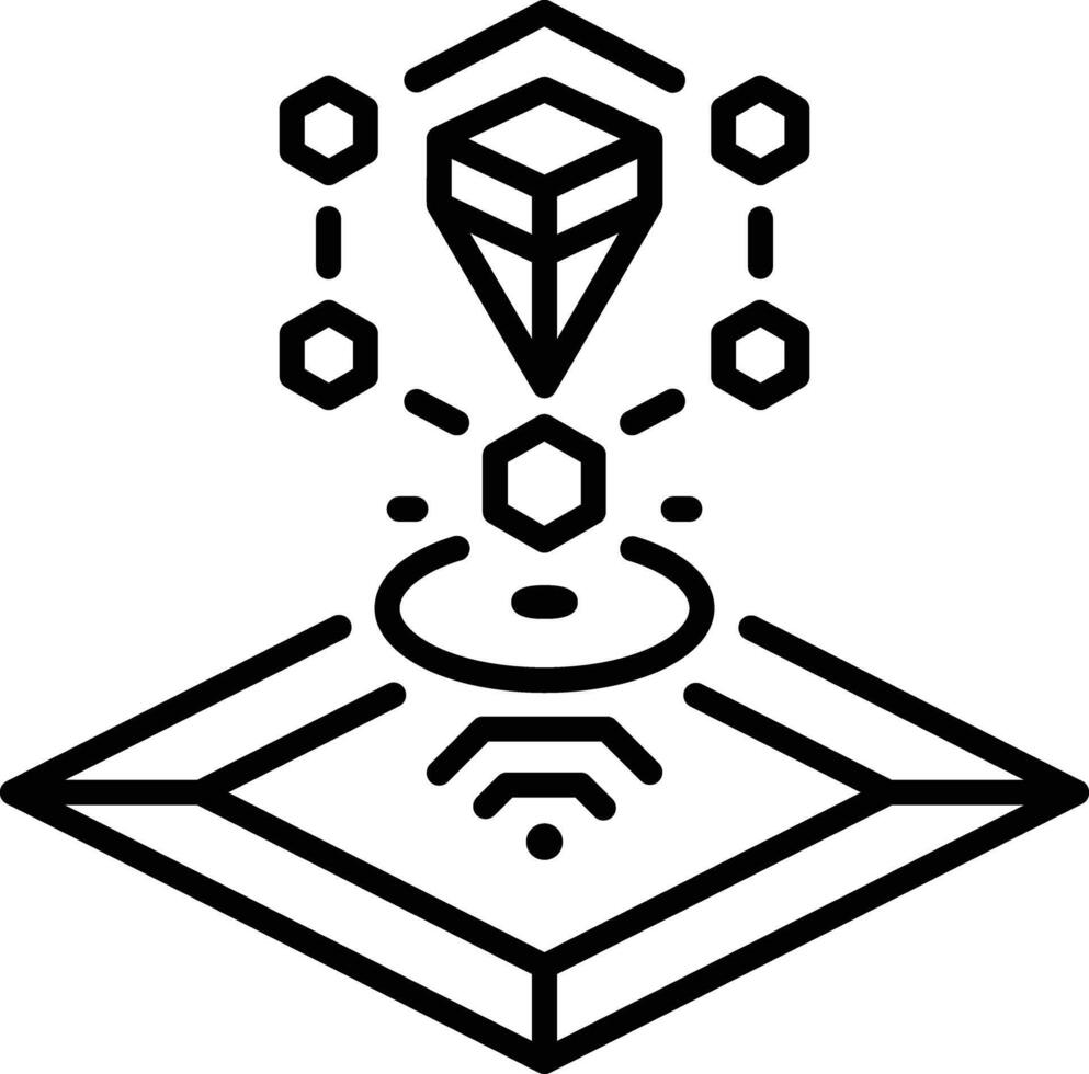 Render view of an additive model, line style icon vector
