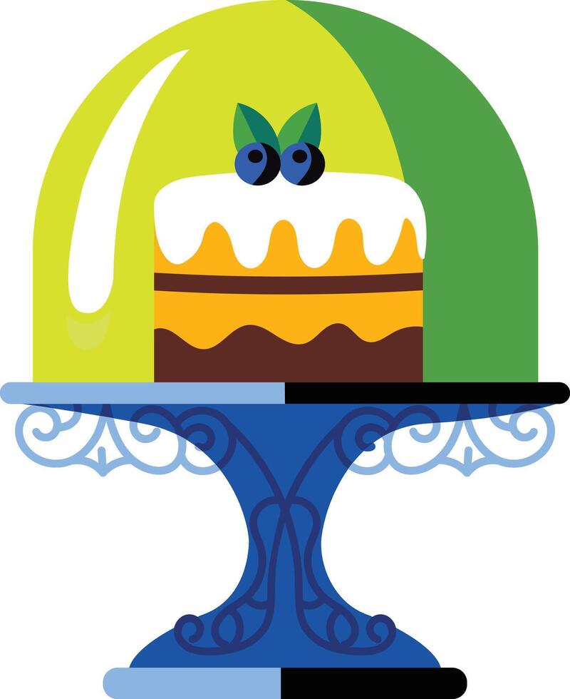 Flat style illustration of a birthday cake stand vector