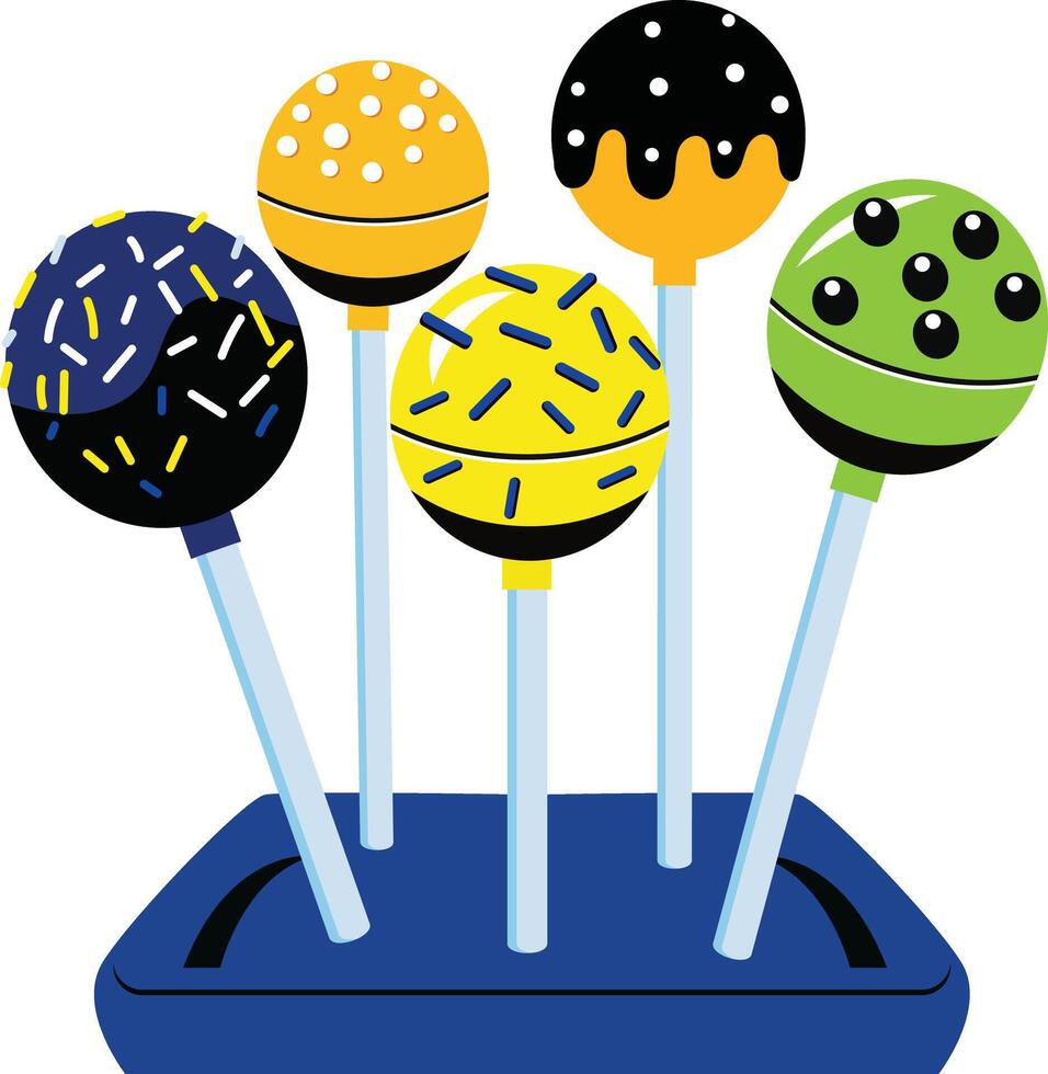 A flat style illustration of cake pops stand vector