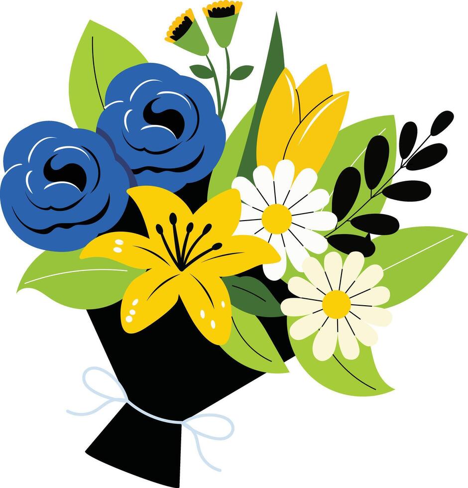 A flat illustration of beautiful flower bouquet vector