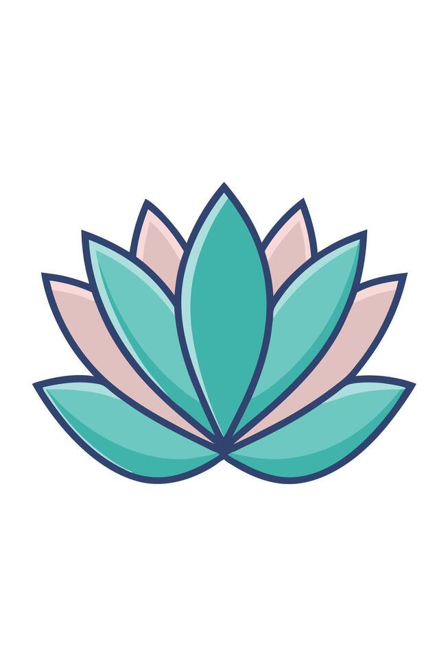 Teal and Pink Lotus Flower Nature, Beauty, Serenity, Design, Symbol, Art, Illustration, Graphic, Icon vector