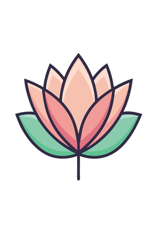 Elegant Pink Lotus Flower Design, Floral Art, Nature Illustration vector