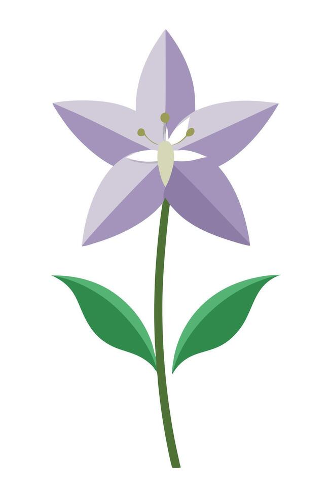 Elegant Purple Flower Illustration Simple, Flat Design, Floral Art vector
