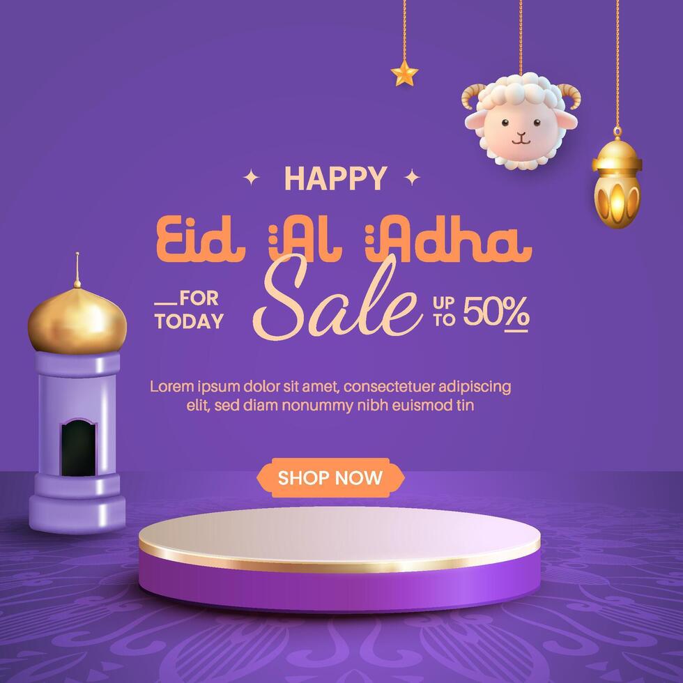 Promotion banner for Eid al-Fitr, perfect for banners, flyers, product displays, and greeting card designs. vector