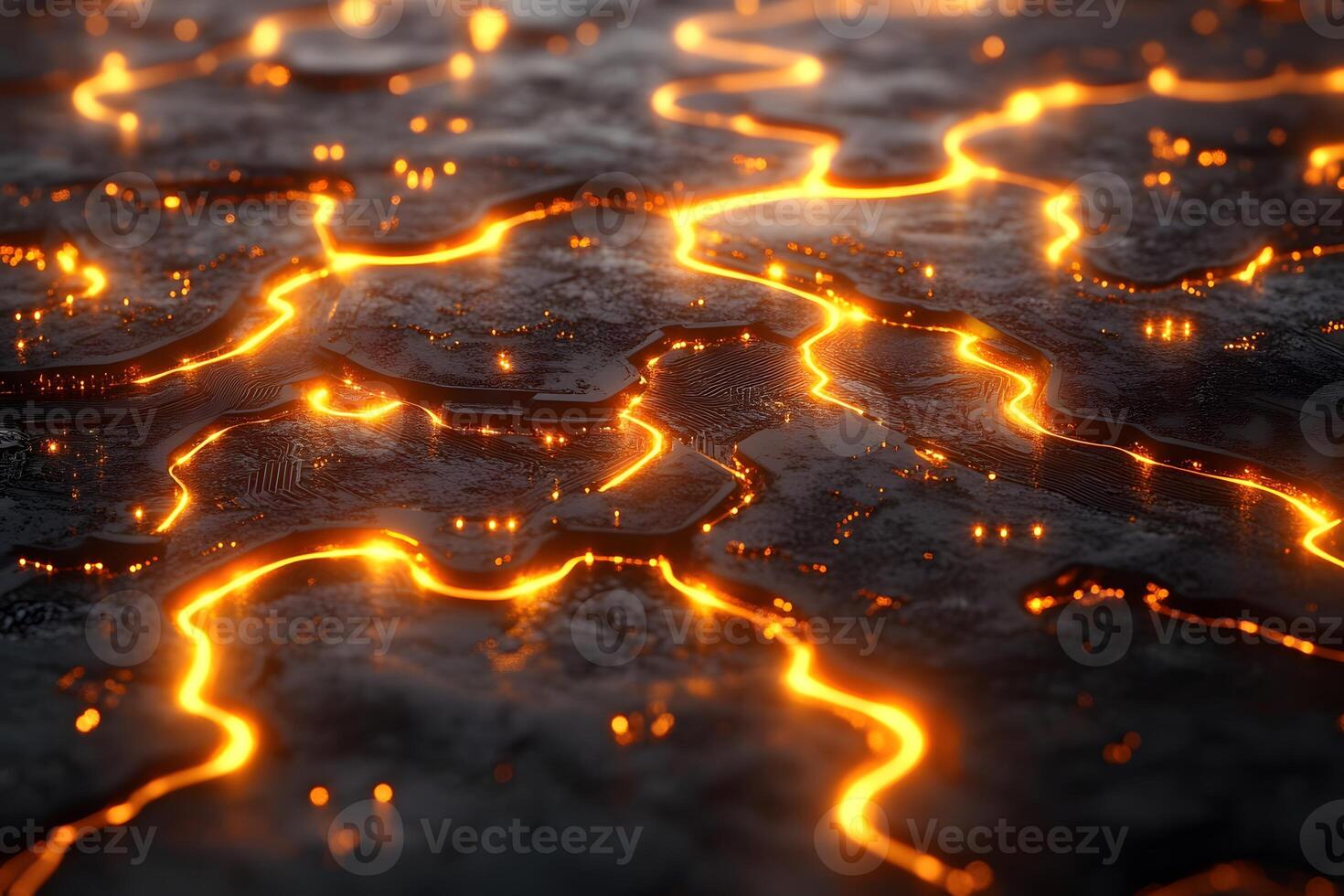 Glowing Abstract Lava Pattern for Futuristic Design and Technology Themes photo