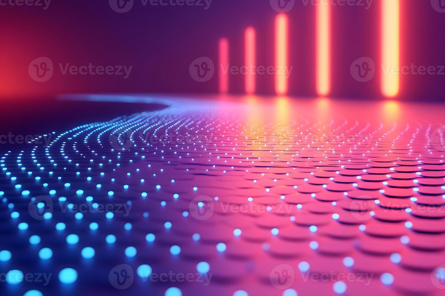 Futuristic Neon Light Pattern with Vibrant Gradient for Abstract Background Design photo