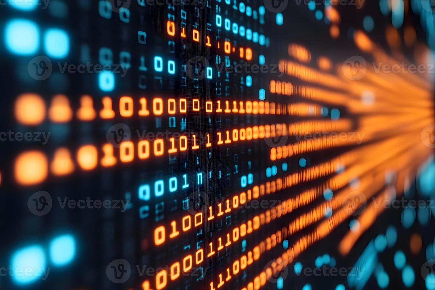 Digital Data Stream Concept for Technology and Cybersecurity Design photo