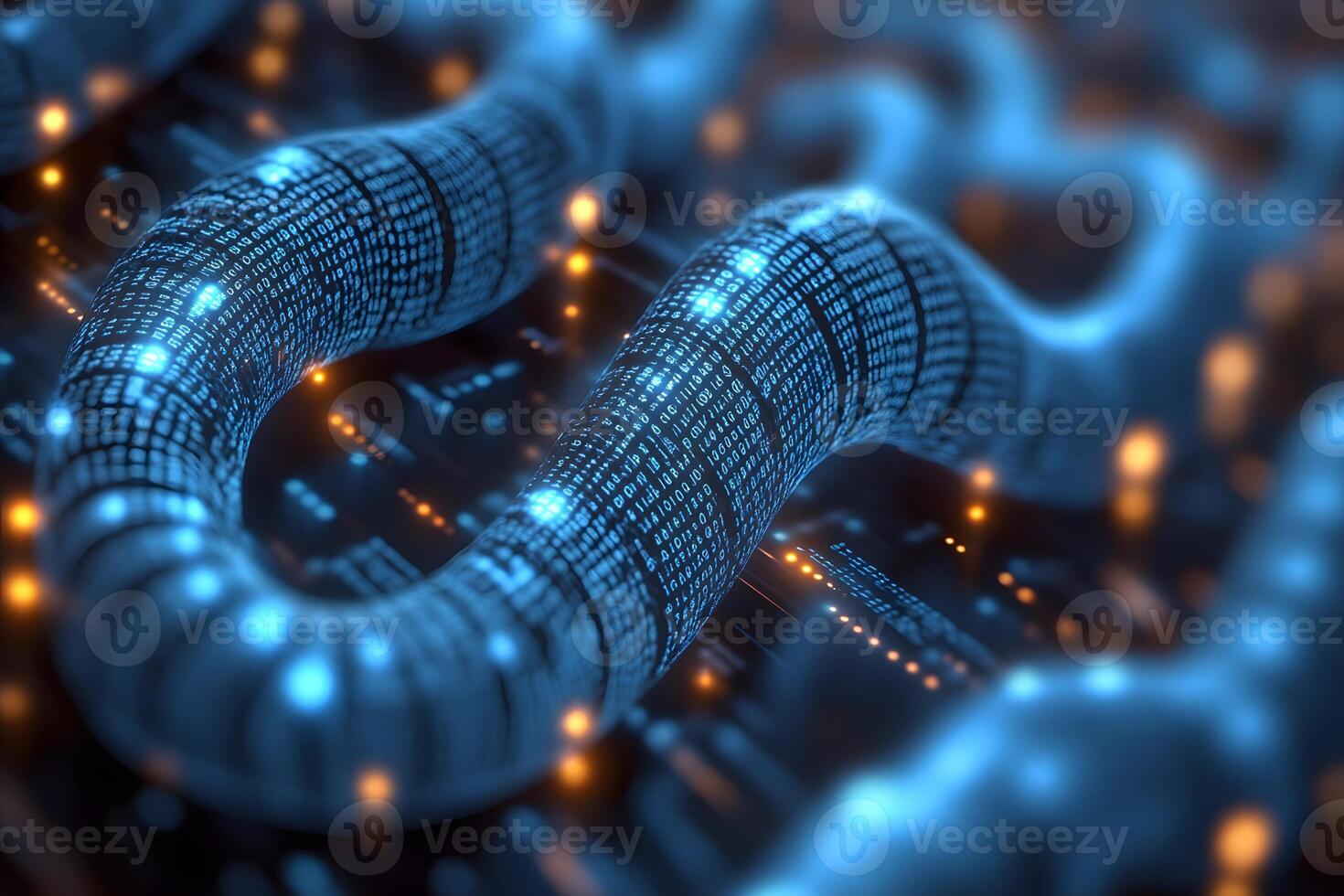 Futuristic Digital Wormhole Pathways with Data Stream for Tech Design photo