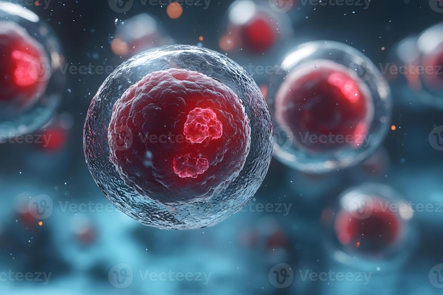Microscopic View of Cell Division - Scientific and Educational Illustration for Biological Studies photo