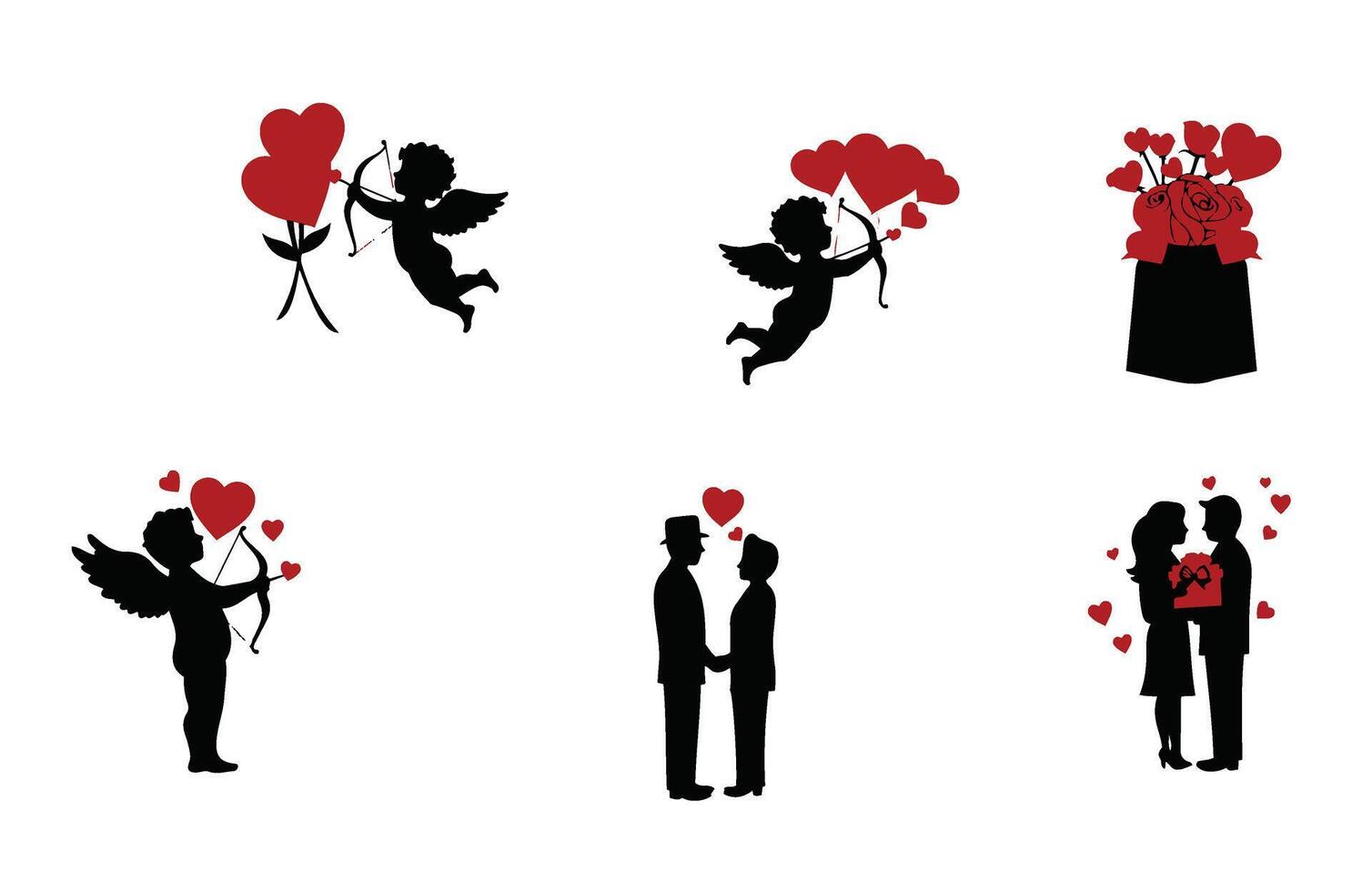 Romantic Doves and Roses Valentine's Art vector