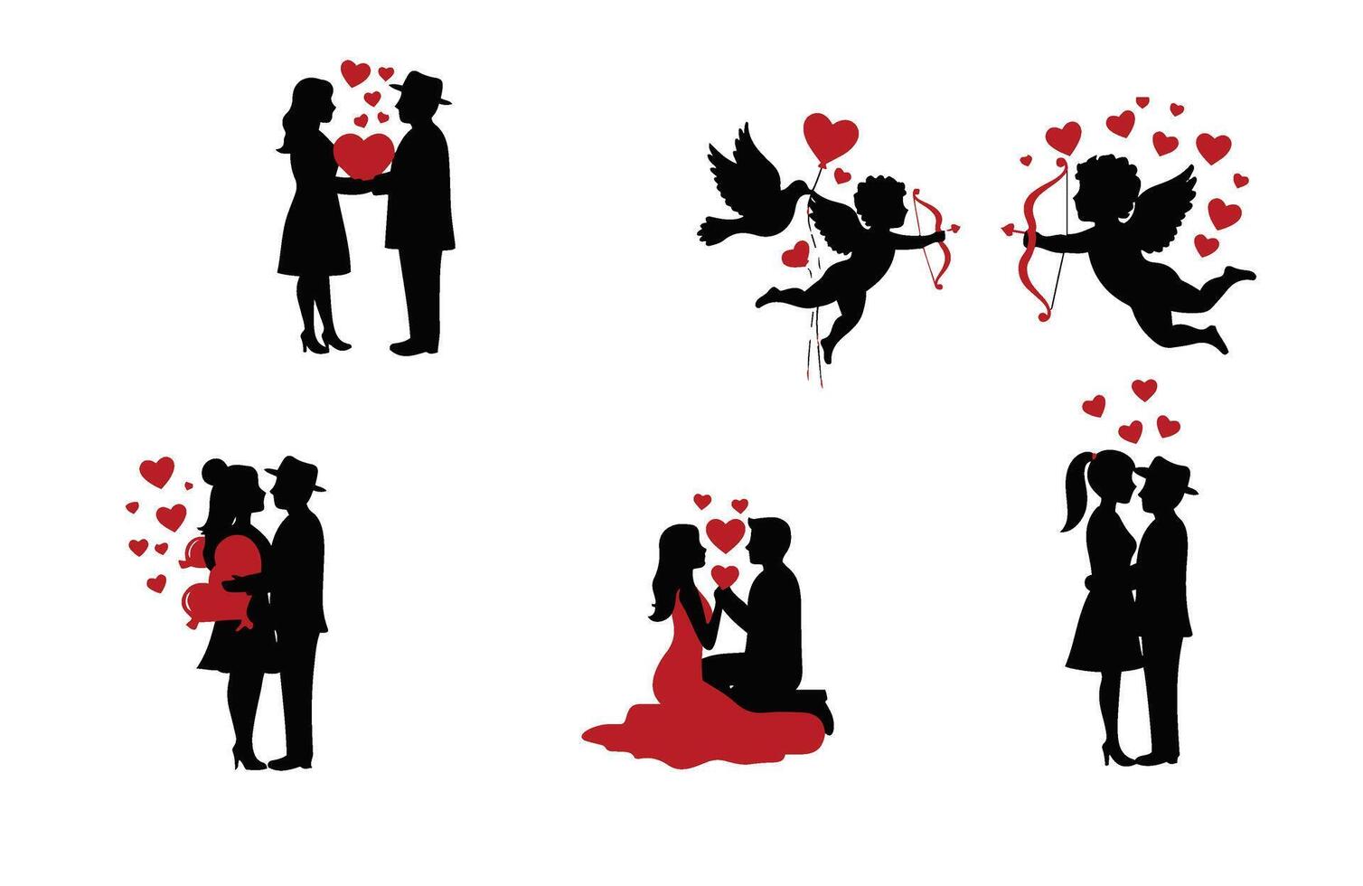 Minimalistic Love Birds Valentine's Day Theme vector