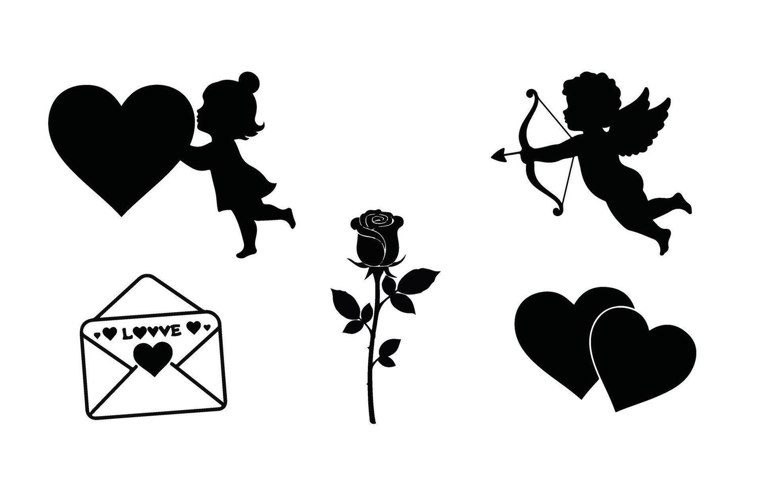 Classic Cupid with Bow and Heart Arrow vector