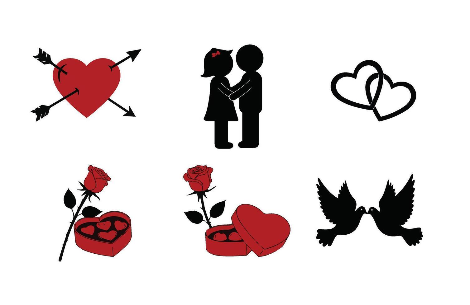 Cute Cupid and Hearts Love Symbols vector