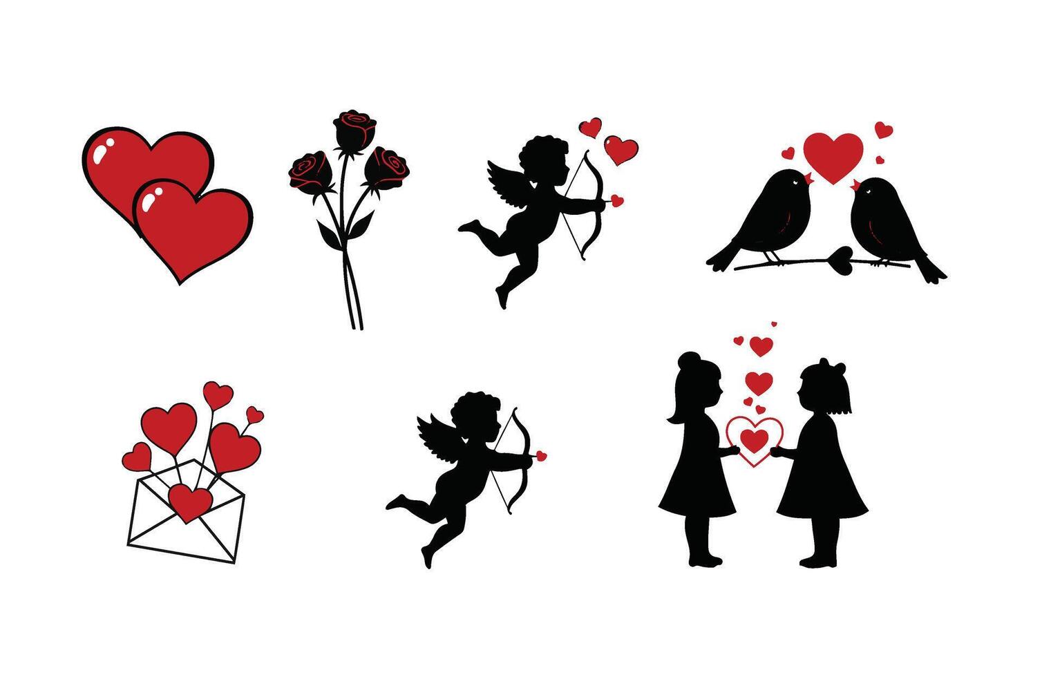 Red and Black Valentine's Day Art vector