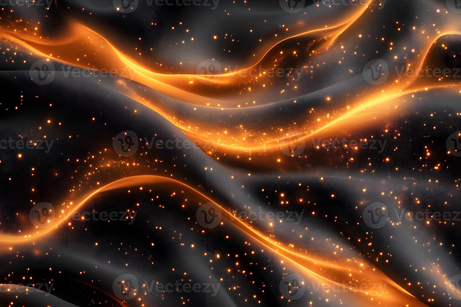 Abstract Flowing Waves with Golden Sparkles for Elegant Design photo