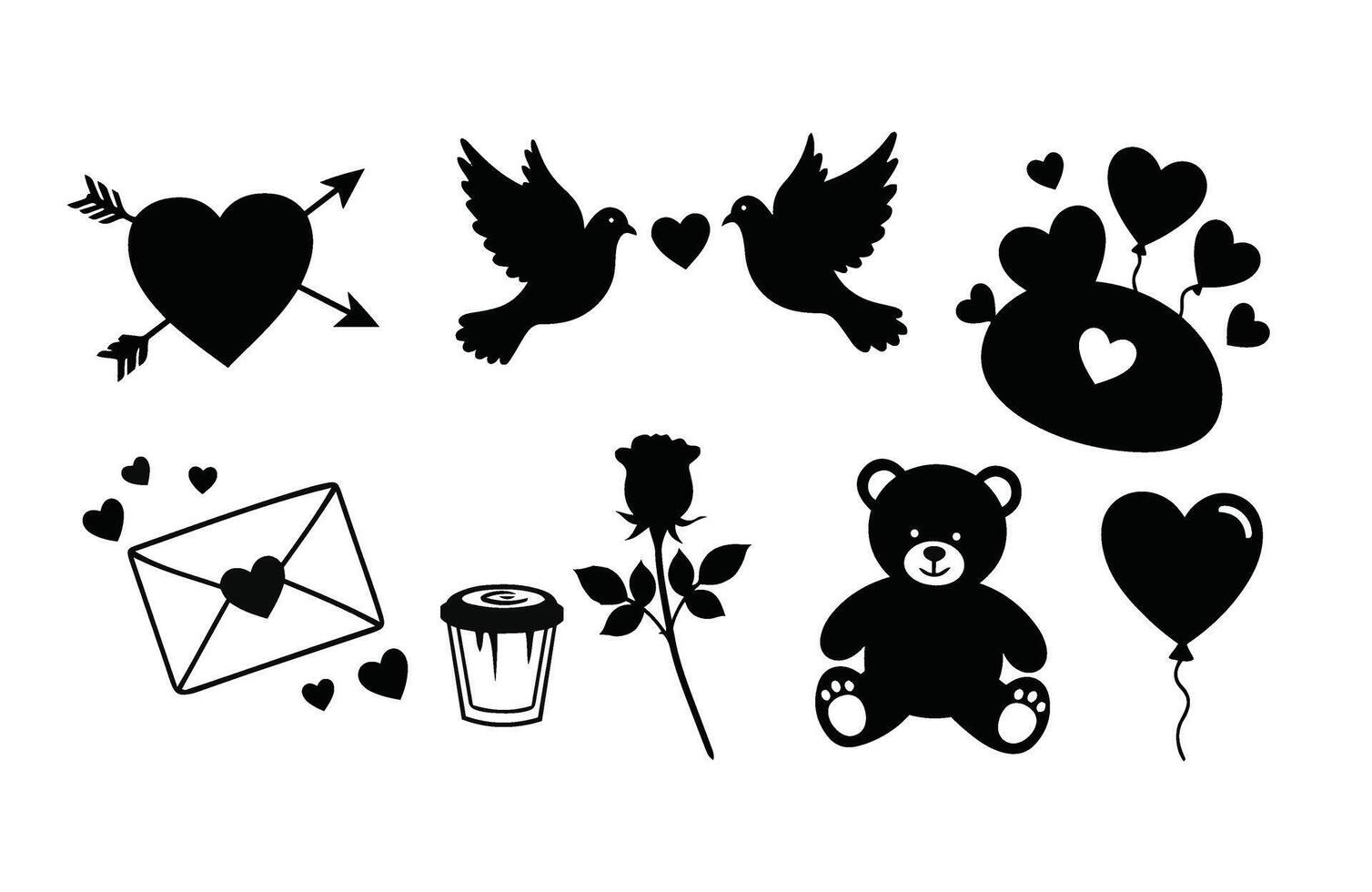 Heart and Love Arrow Valentine's Day Graphics vector