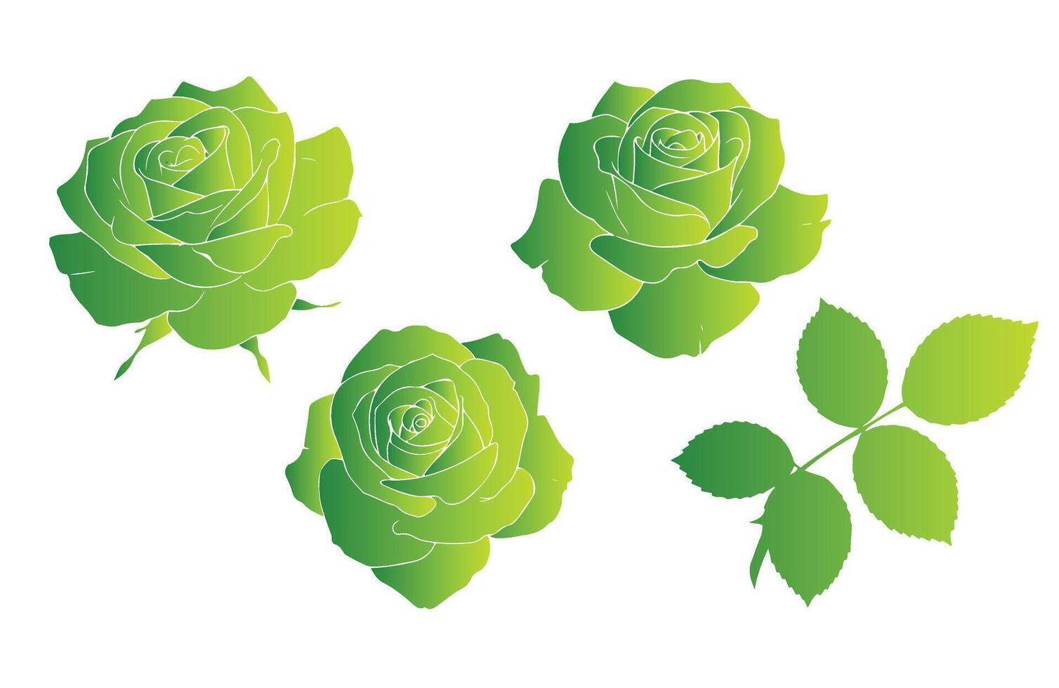 Gradient Floral Rose Designs for Elegant Concepts vector