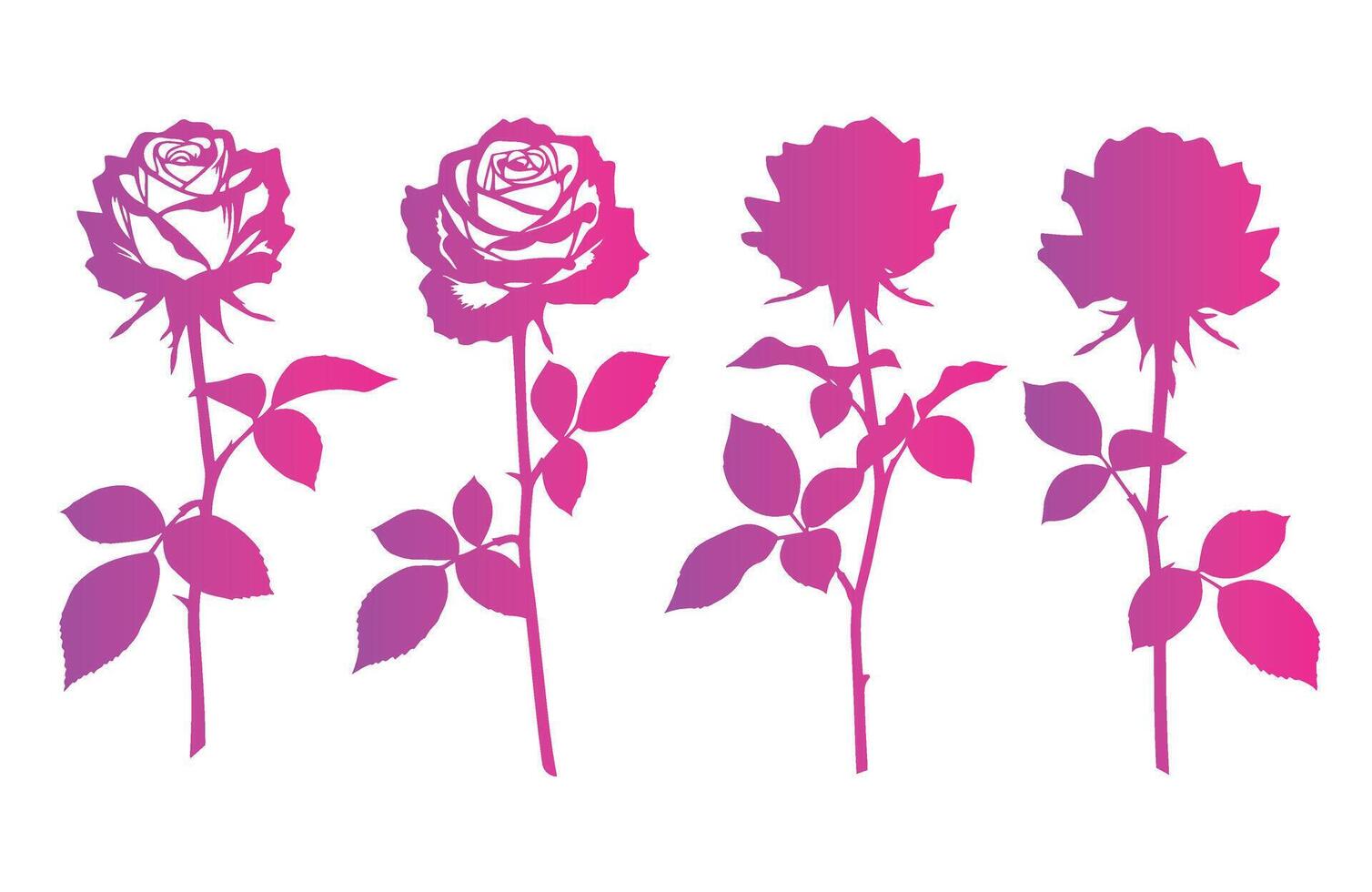 Floral Rose Design in Soft Gradient Tones vector