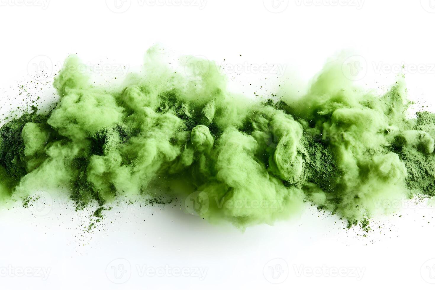 Vibrant Green Powder Explosion for Dynamic Art and Design Projects photo