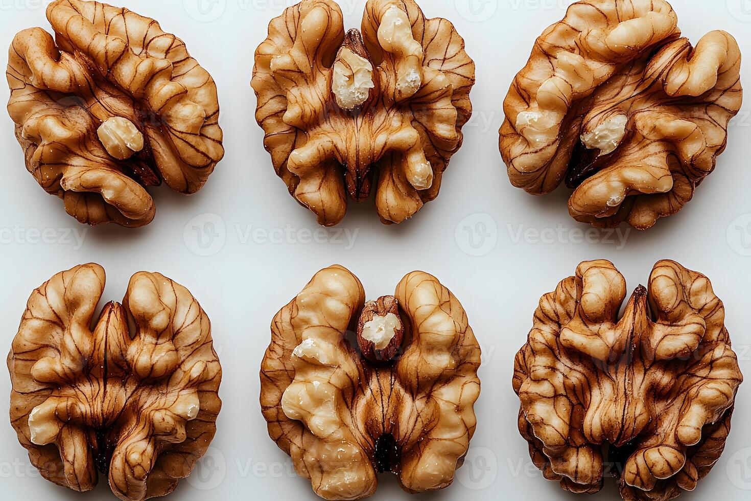 Close-Up View of Walnuts Showcasing Texture and Details for Healthy Eating Concepts photo