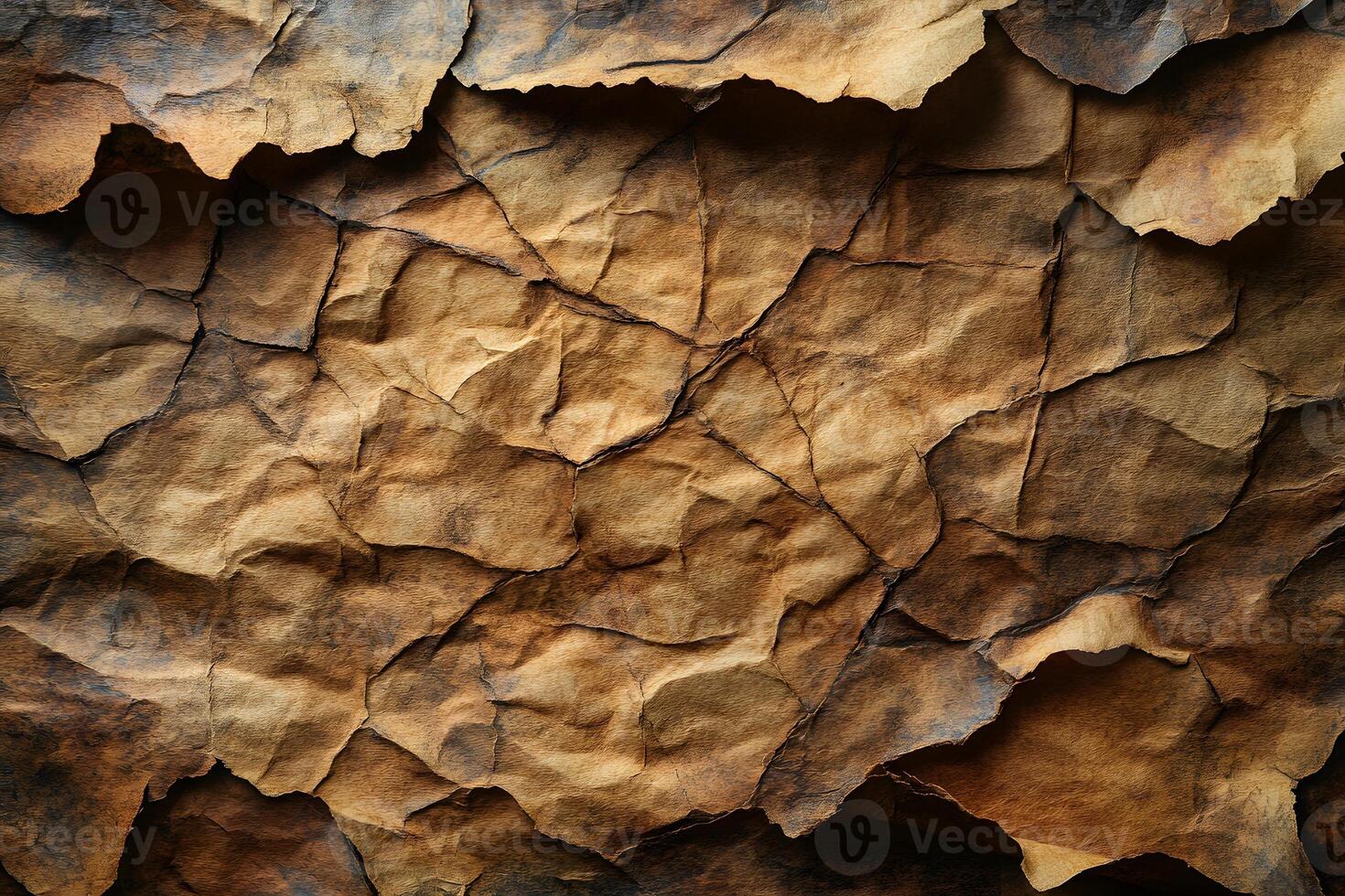 Vintage Textured Brown Crumpled Paper Background for Artistic Design Projects photo