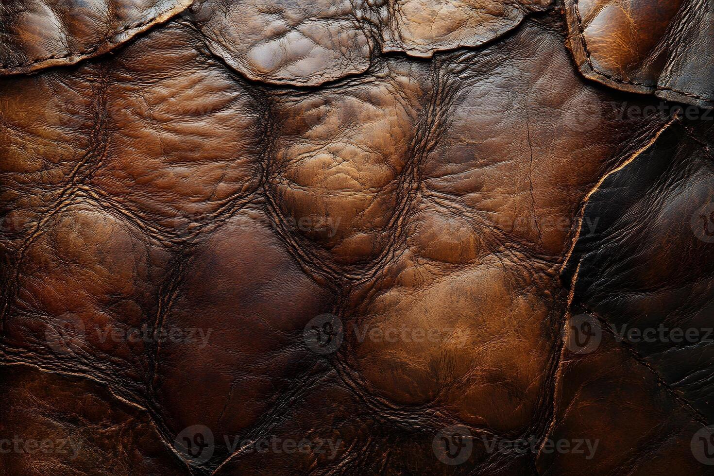 Rich Textured Brown Leather Surface for Design and Background Concepts photo