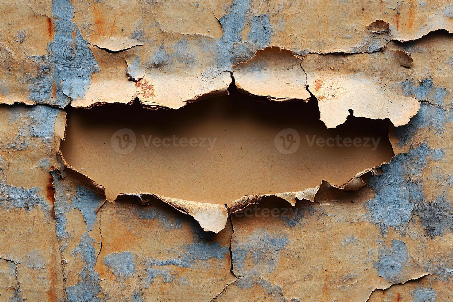 Textured Abstract of Peeling Paint on Rusty Metal Surface photo