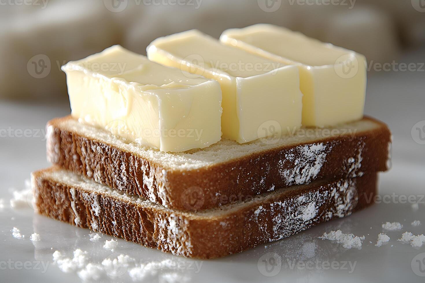 Butter and Bread Composition for Culinary Advertising and Design photo