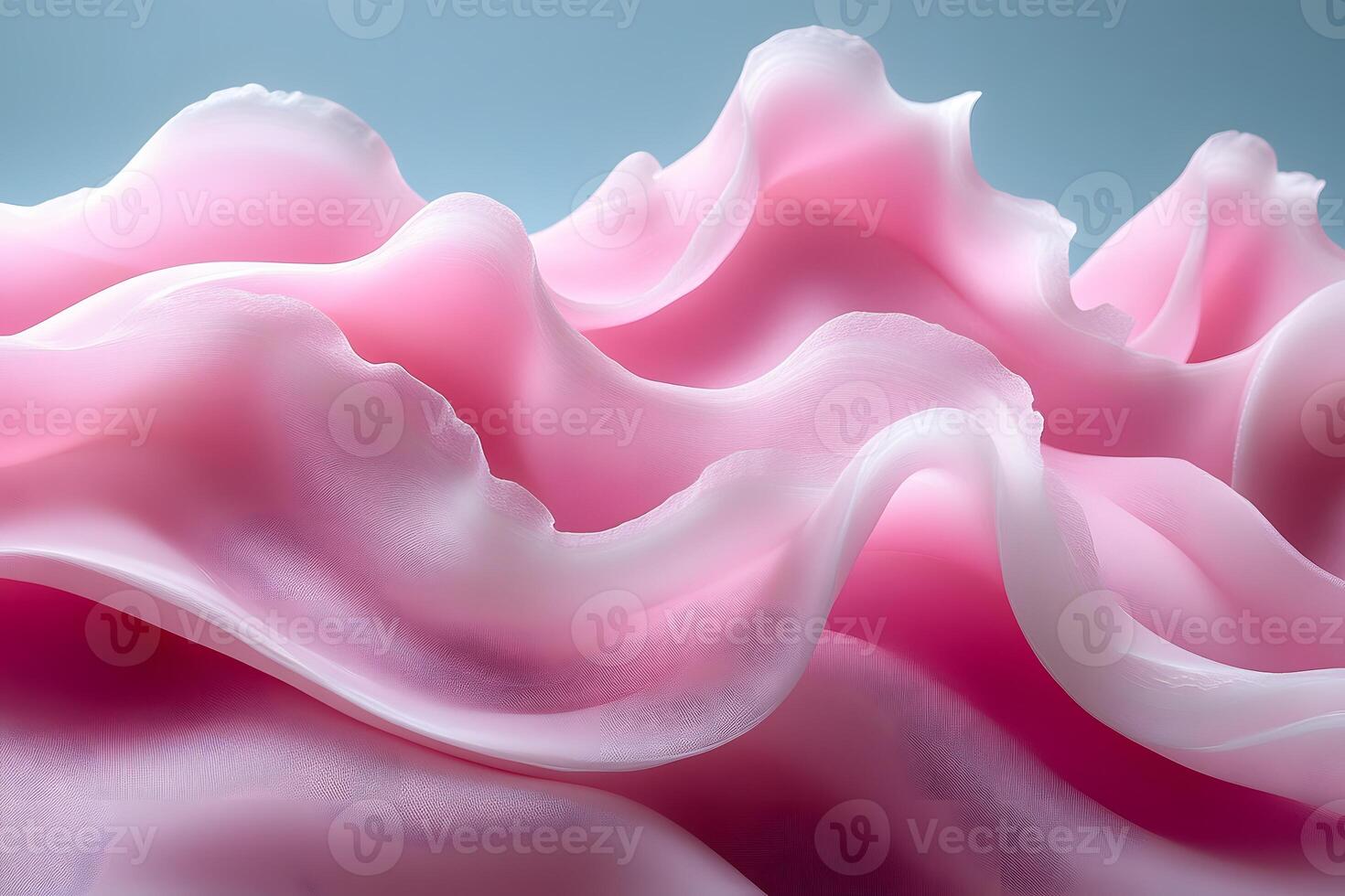 Abstract Waves of Pink and White Silk Fabric with Soft Lighting for Creative Design photo