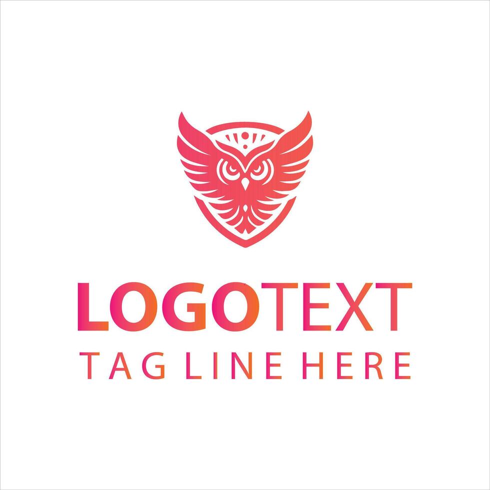 Gilded Guardian owl sheild logo vector