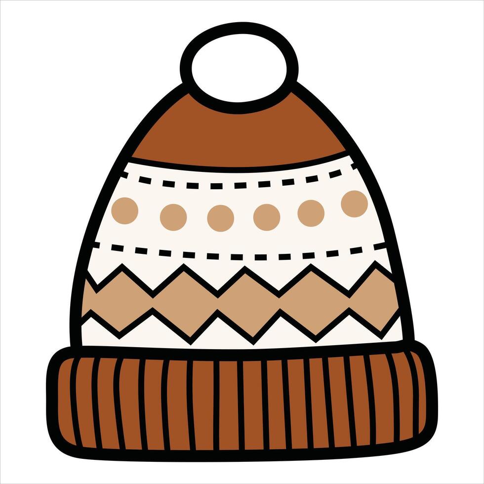 Winter Hat with Cozy and Stylish Details vector