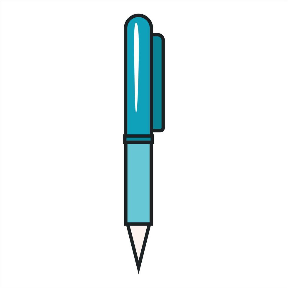 Hand Drawing of Pen with Elegant and Minimalist Details vector