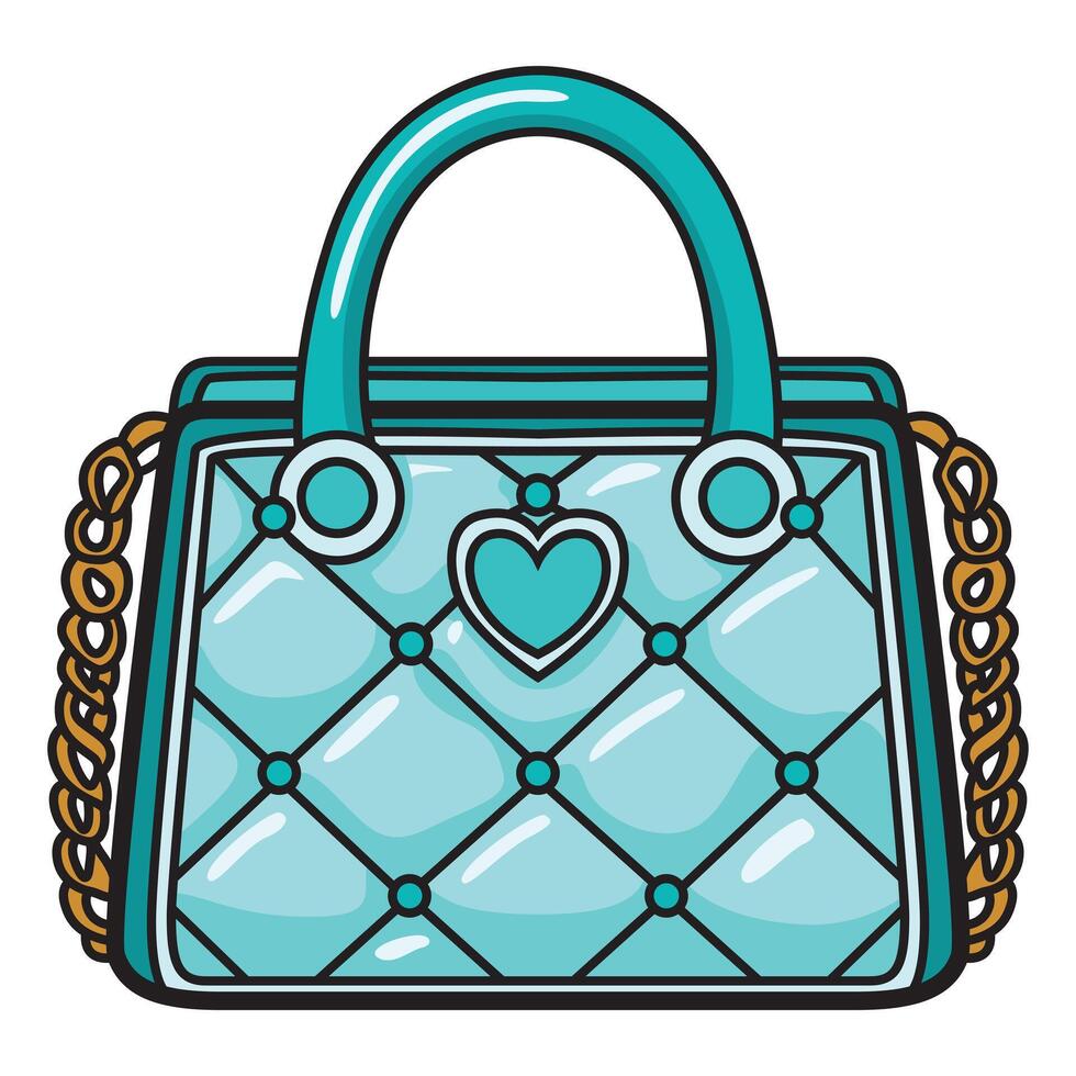 Hand Drawing of Fancy Blue Bag with Elegant and Stylish Design vector