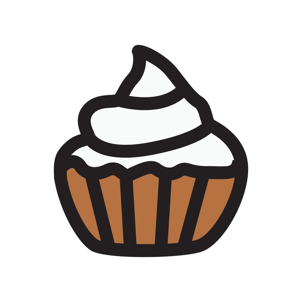 Hand Drawing of Mini Cupcake with Sweet and Charming Details vector